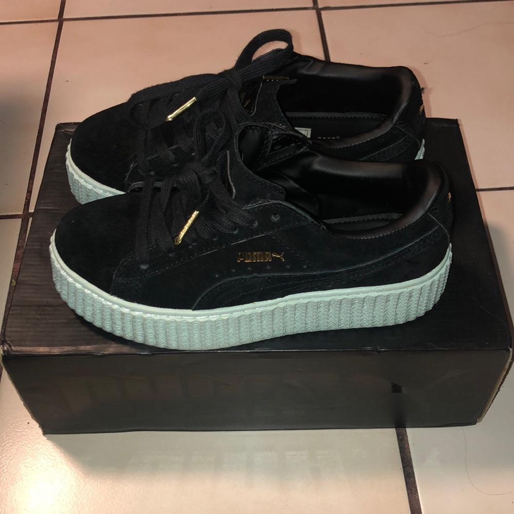 Rihanna’s Black FENTY Puma Suede platform Creepers